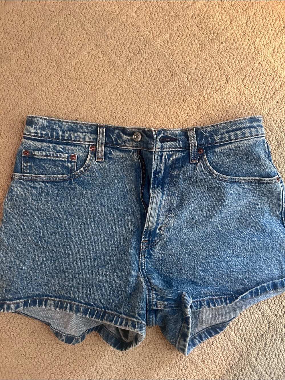 Abercrombie & Fitch Light Blue Washed Denim Shorts